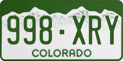 CO license plate 998XRY