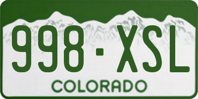 CO license plate 998XSL