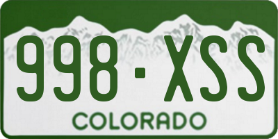 CO license plate 998XSS