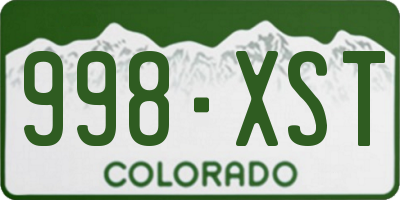 CO license plate 998XST