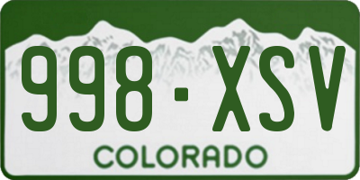 CO license plate 998XSV