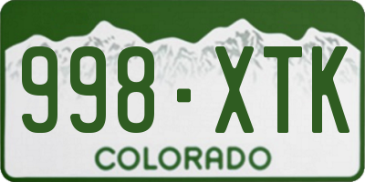 CO license plate 998XTK