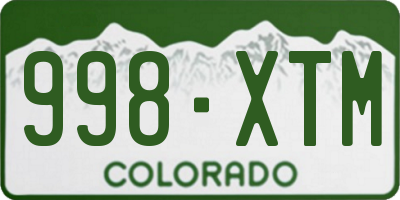 CO license plate 998XTM