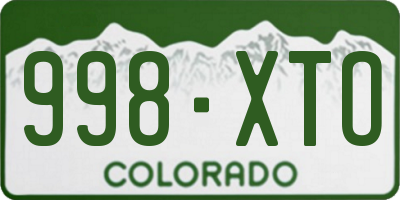 CO license plate 998XTO