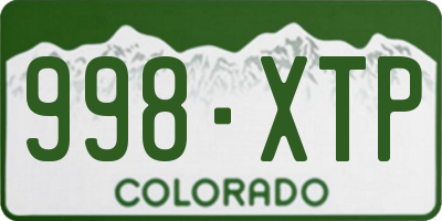 CO license plate 998XTP