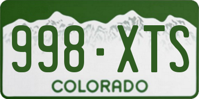 CO license plate 998XTS