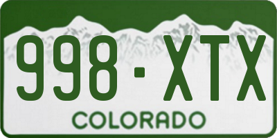 CO license plate 998XTX