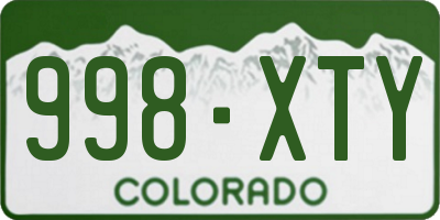 CO license plate 998XTY