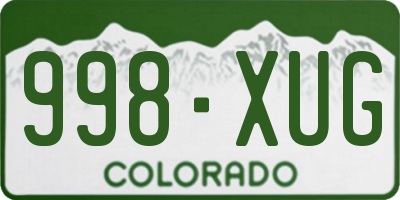 CO license plate 998XUG