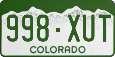 CO license plate 998XUT