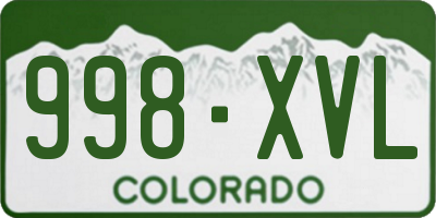 CO license plate 998XVL