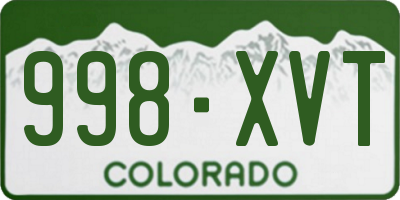 CO license plate 998XVT