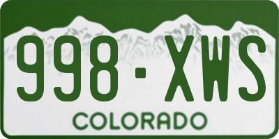 CO license plate 998XWS