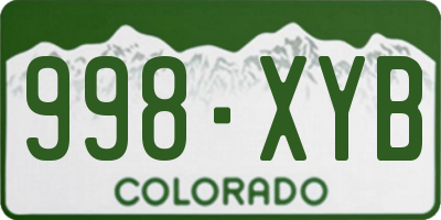 CO license plate 998XYB