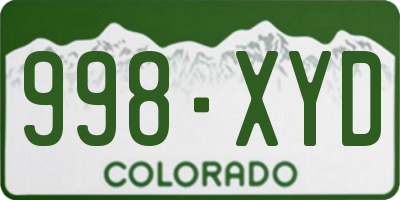 CO license plate 998XYD