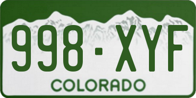 CO license plate 998XYF