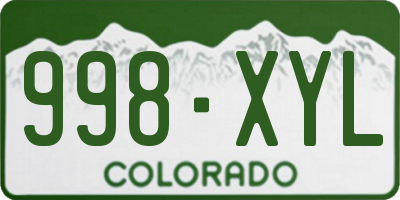 CO license plate 998XYL