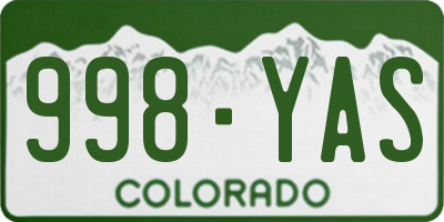 CO license plate 998YAS