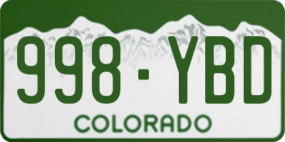 CO license plate 998YBD