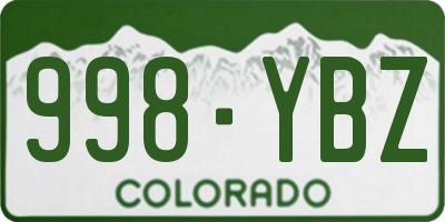 CO license plate 998YBZ