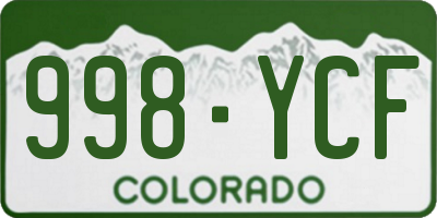 CO license plate 998YCF