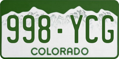 CO license plate 998YCG