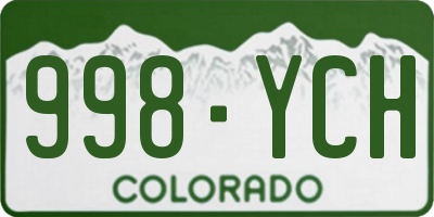 CO license plate 998YCH