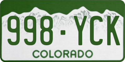CO license plate 998YCK