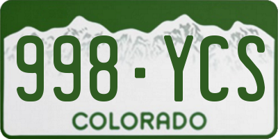 CO license plate 998YCS