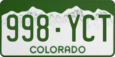 CO license plate 998YCT