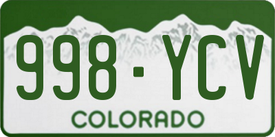 CO license plate 998YCV