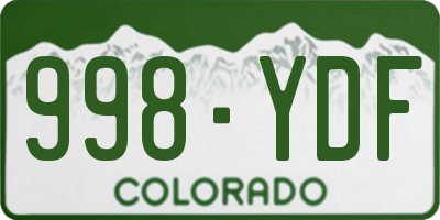 CO license plate 998YDF