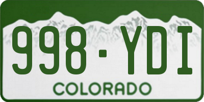 CO license plate 998YDI