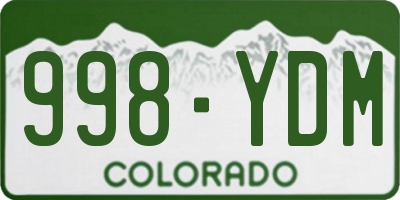 CO license plate 998YDM