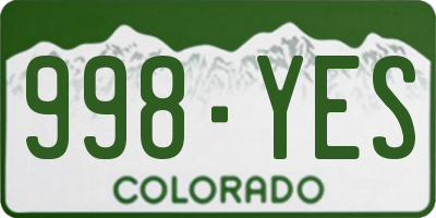 CO license plate 998YES