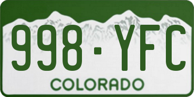 CO license plate 998YFC
