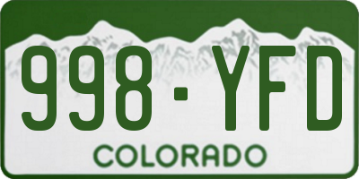 CO license plate 998YFD