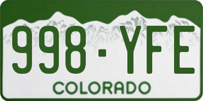 CO license plate 998YFE