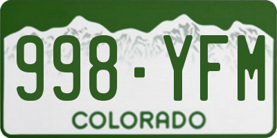 CO license plate 998YFM