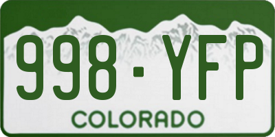 CO license plate 998YFP