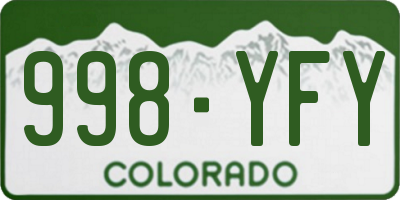 CO license plate 998YFY