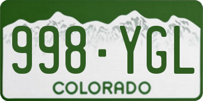 CO license plate 998YGL