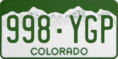 CO license plate 998YGP
