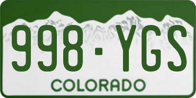 CO license plate 998YGS