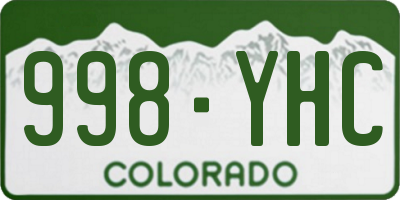 CO license plate 998YHC