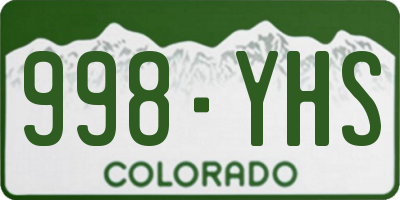 CO license plate 998YHS