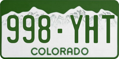 CO license plate 998YHT