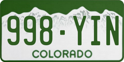 CO license plate 998YIN