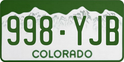 CO license plate 998YJB