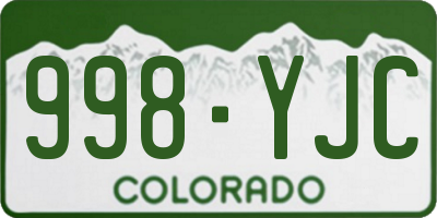 CO license plate 998YJC